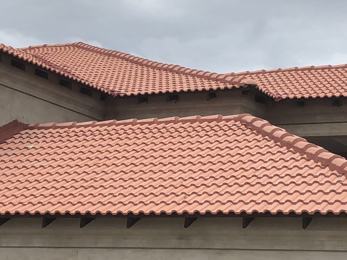 New roof tile installation